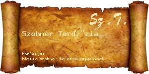 Szohner Terézia névjegykártya